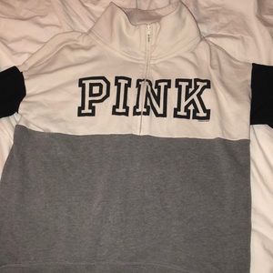 Black, White and gray Pink by Vs Half-Zip